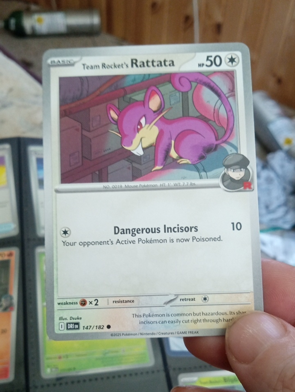 Pokemon Team Rocket's Rattata - Pink and Purple Card